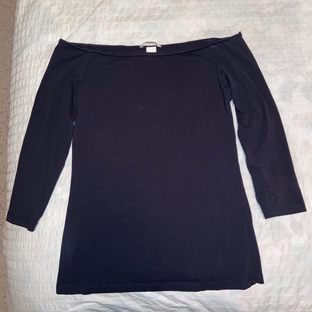 Navy Blue off the shoulder shirt